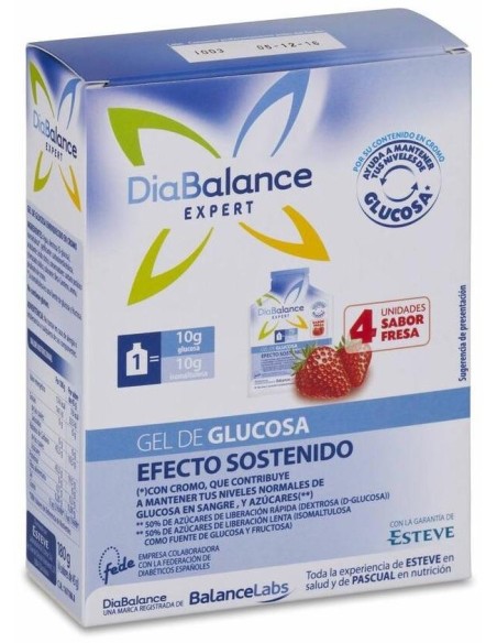 Diabalance Gel Glucosa Efecto Sostenido Fresa 4Ud. de Diabalance