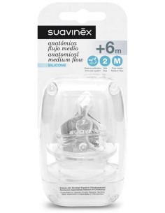 Tetina Silicona Anatómico Flujo M T/2 +6M 2 Unid de Suavinex 2