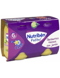 Nutriben Potito Cena Guisantes Jamon 2X190Gr.+6M de Nutriben 2