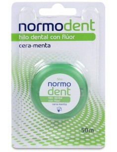 Hilo Dental Normodent Cera Y Fluor Menta 50Ml de Normodent 2