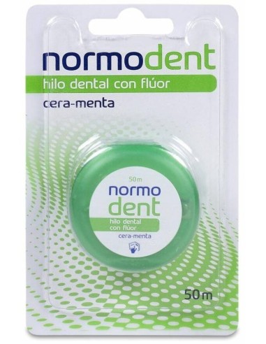 Hilo Dental Normodent Cera Y Fluor Menta 50Ml de Normodent