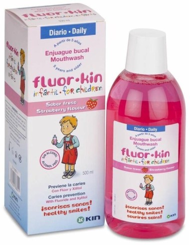 Fluorkin Infantil Fresa Enjuage 500Ml de Kin