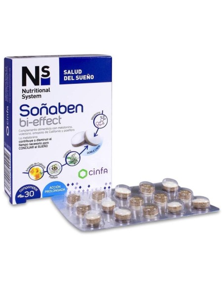 Ns Soñaben Bi-Effect Melatonina 1,85Mg 30 Comp de Ns