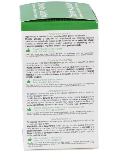 Chlorella+Spirulina Bio 200Comp. de Physalis