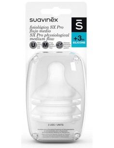 Tetina Fisiologica Flujo M T/U Silicona +3M 2 Uni de Suavinex 2