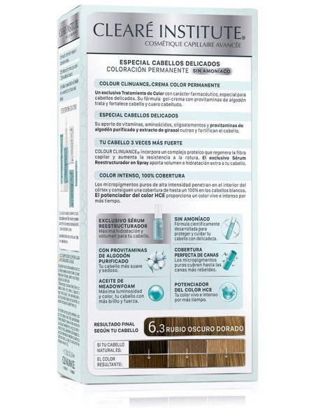 Colour Clinuance 6.3 Rubio Oscuro Dorado Delicados de Cleare Institute
