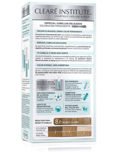 Colour Clinuance 8.0 Rubio Claro Cabellos Delicado de Cleare Institute