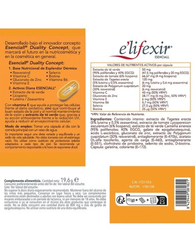 Elifexir Esenciall Piel Canela 80Cap. de Elifexir