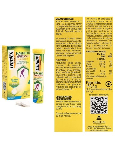 Leotron Magnesio Potasio 36Comp Eferv de Leotron
