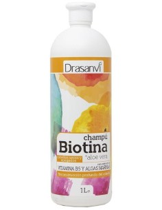 Champu Biotina Y Aloe Vera Cabello Seco Y Apagado 1L Bote Drasanvi 2