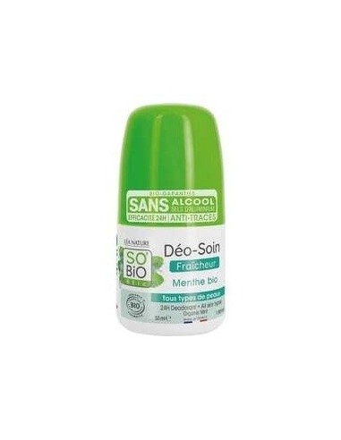 Desodorante Frescor 24H Menta Roll-On 50Ml. de So´Bio Etic