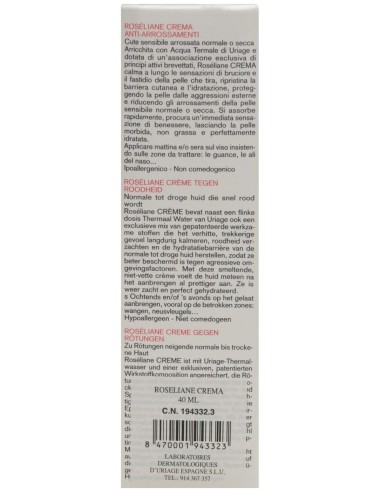 Roseliane Crema Antirojeces 40Ml. de Uriage