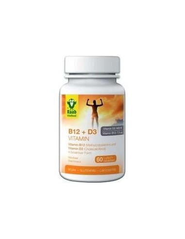 Vitamina B12/D3 sabor frutas del bosque compr. 1,5g, bote 60ud de Raab Vitalfood