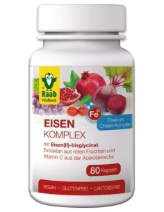 Complejo de hierro cápsulas 500mg, bote 80ud de Raab Vitalfood 2