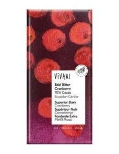 Chocolate Negro Superior 70% Arandanos 100Gr Vegan de Vivani 2