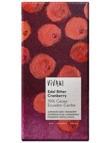 Chocolate Negro Superior 70% Arandanos 100Gr Vegan de Vivani