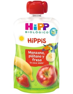 Pouches De Manzana Plátano Y Fresa Bio 100 g  de Hipp 2