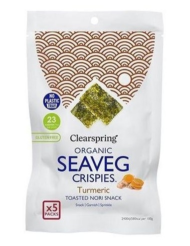 Snack Alga Nori Con Cúrcuma Multipack 6X(5X4G)  de Clearspring