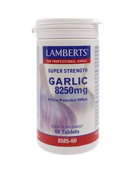 Ajo 8250 mg (Potencial de Alicina 5500 µg) 60 Tabs. de Lamberts