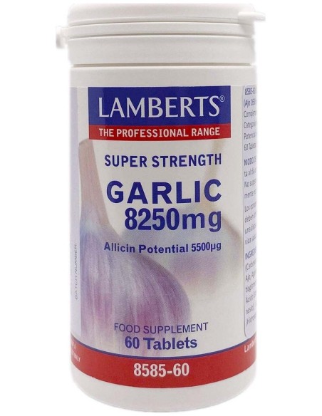 Ajo 8250 mg (Potencial de Alicina 5500 µg) 60 Tabs. de Lamberts