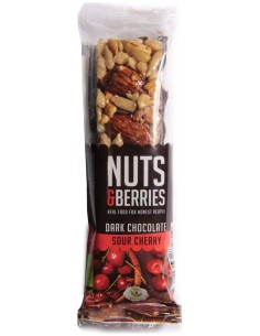 Barrita Chocolate Negro-Cereza 15Uds. Bio Vegan de Nuts & Berries 2
