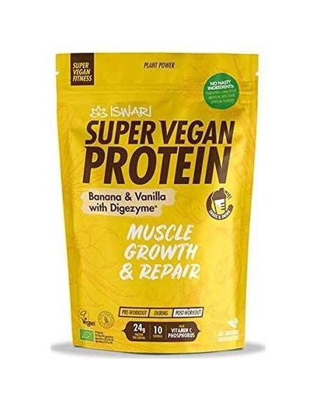 Super Vegan Protein Fitness Platano-Vainilla 350Gr de Iswari