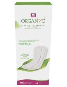 Salvaslip extra largo, 100% algodón orgánico, 20ud de Organyc 2