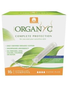Tampones Super Plus Con Aplicador Compact 16Ud. de Organyc 2