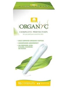 Tampón con aplicador regular 100% algodón orgánico, 16ud de Organyc 2