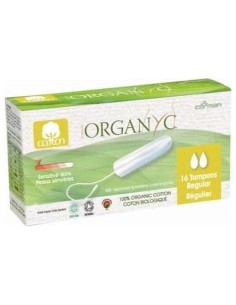 Tampón sin aplicador regular, 100% algodón orgánico, 16ud de Organyc 2
