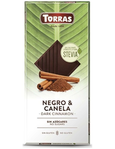 Chocolate Negro Con Canela Stevia 125Gr de Torras
