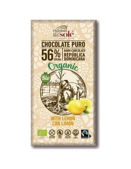 Chocolate Negro 56% Con Limon 100Gr. Eco Sg Vegan de Chocolates Sole