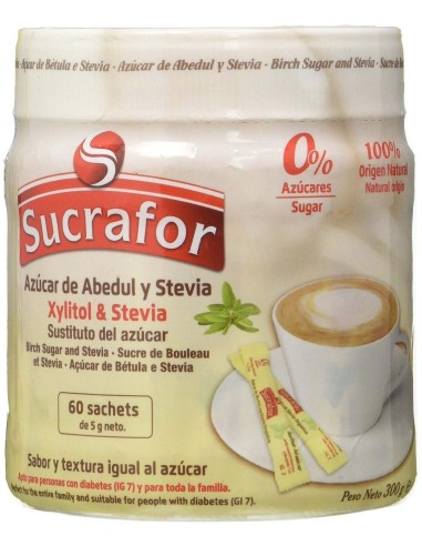 Sucrafor (Azucar De Abedul Y Stevia) 60Sbrs. de Sucrafor