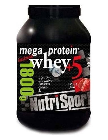 Mega Protein 5 Whey Fresa 900Gr. de Nutrisport