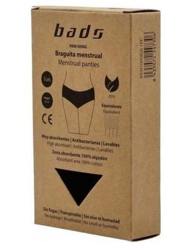 Braguita Menstrual Negra Sin Costura Talla M. de Bads