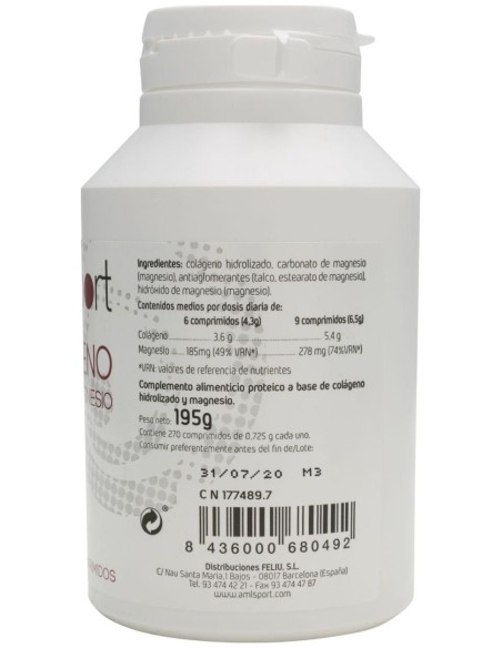 Colageno Con Magnesio 270 Comprimidos Amlsport de Ana Maria