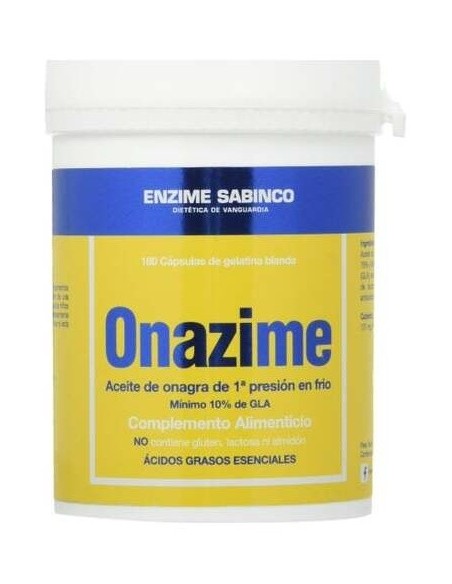 Onazime Aceite Onagra 500Mg. 1 Pr.180Perlas de Enzime - Sabinco