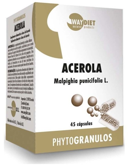 Acerola Vitamina C 45Caps. de Waydiet Natural Products