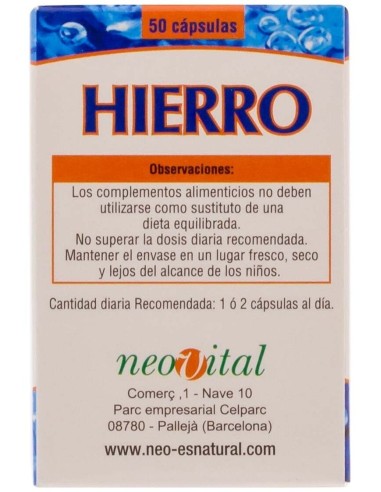 Hierro Microgranulos Neo 50Cap. de Neo