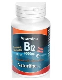 Vitamina B12 1000mcg Masticable, 120 Comp. de NaturBite 2
