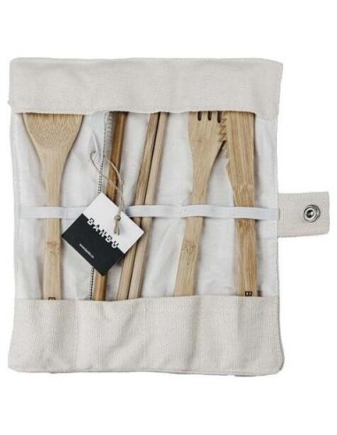 Banbu Set De Cubiertos De Bambu+Funda De Tela. de Banbu