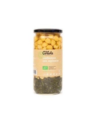 Garbanzos Con Espinacas 720Gr. Eco  Sg de Carlota Organic