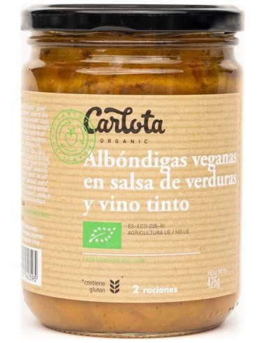 Albondigas En Salsa De Tomate Y Vino Tinto 425G de Carlota Organic
