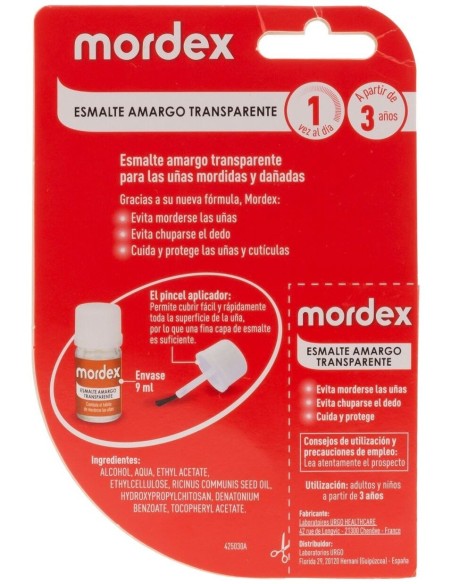 Mordex Plus Esmalte Extra Amargo Transparente 9Ml. de Mordex