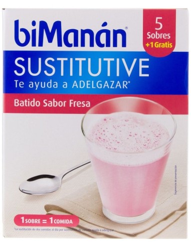 Batido Sustitutivo Fresa 6Sbrs. de Bimanan