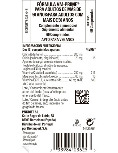 Formula Vm Prime (Adultos+50 Años) 60Comp. de Solgar