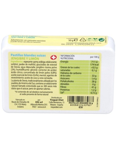 Jengibre con Limón Trepatdiet-Esi 50g | Pastillas Blandas