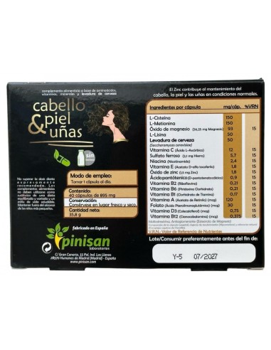 Cabello Piel Y Uñas 30 Capsulas de Pinisan