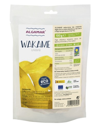 Alga Wakame Bolsa Pequeña Bio 50 G Algamar
