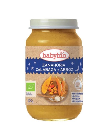 Babybio Buenas Noches Zanahoria-Calabaza-Arroz 200 g